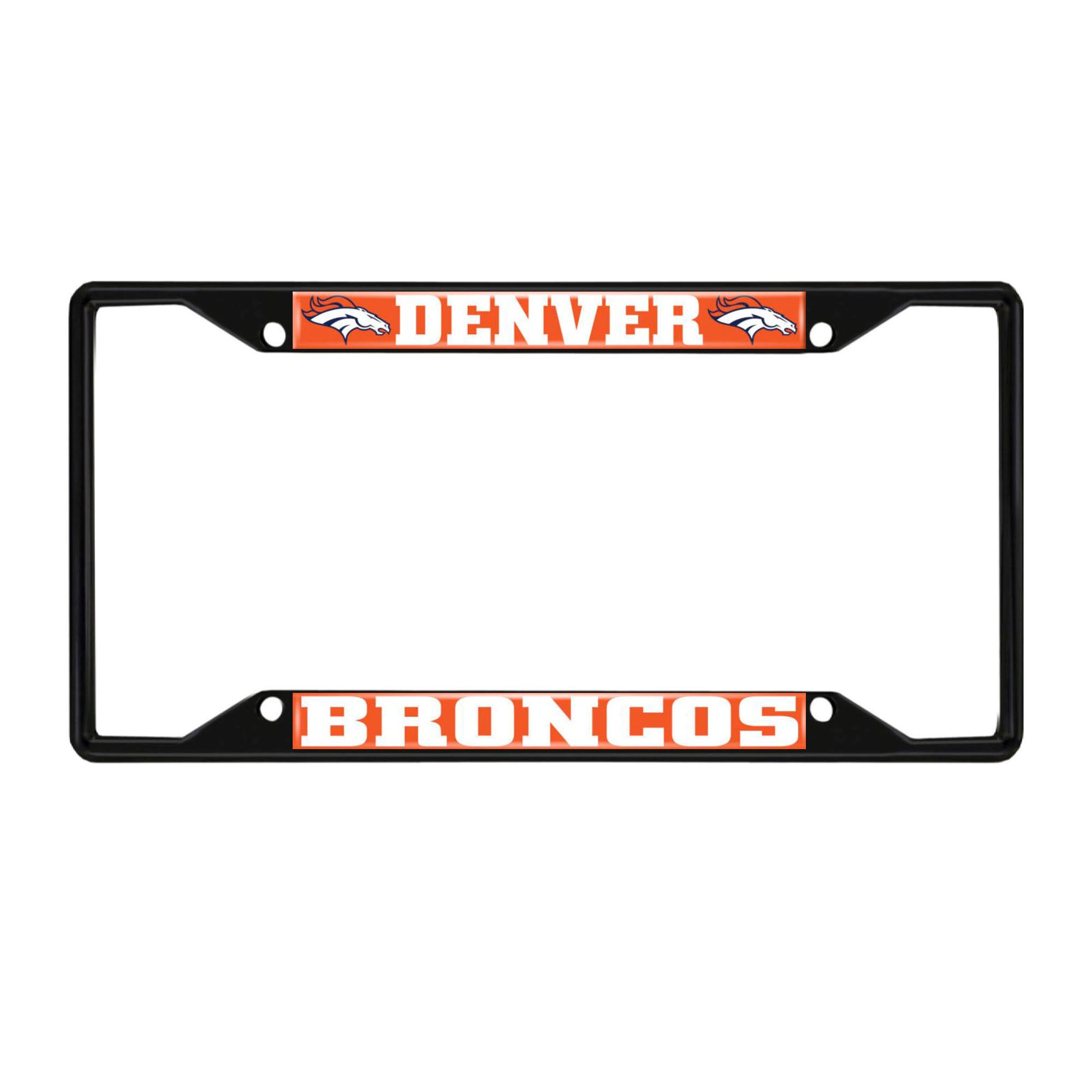 fanmats NFL Denver Broncos Black License Plate Frame Black