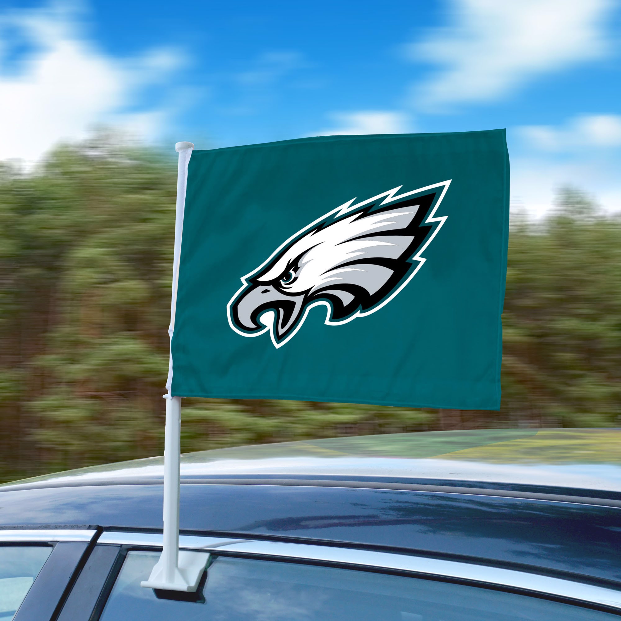 Green Philadelphia Eagles Premium Double-Sided Car Flag