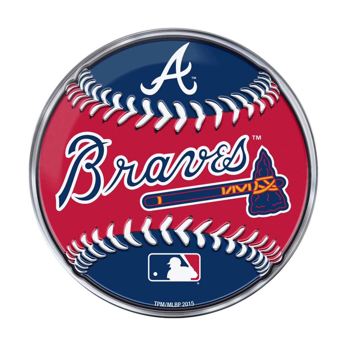 Atlanta Braves Name Monogram Feather Logo Type MLB Baseball Die-Cut MAGNET