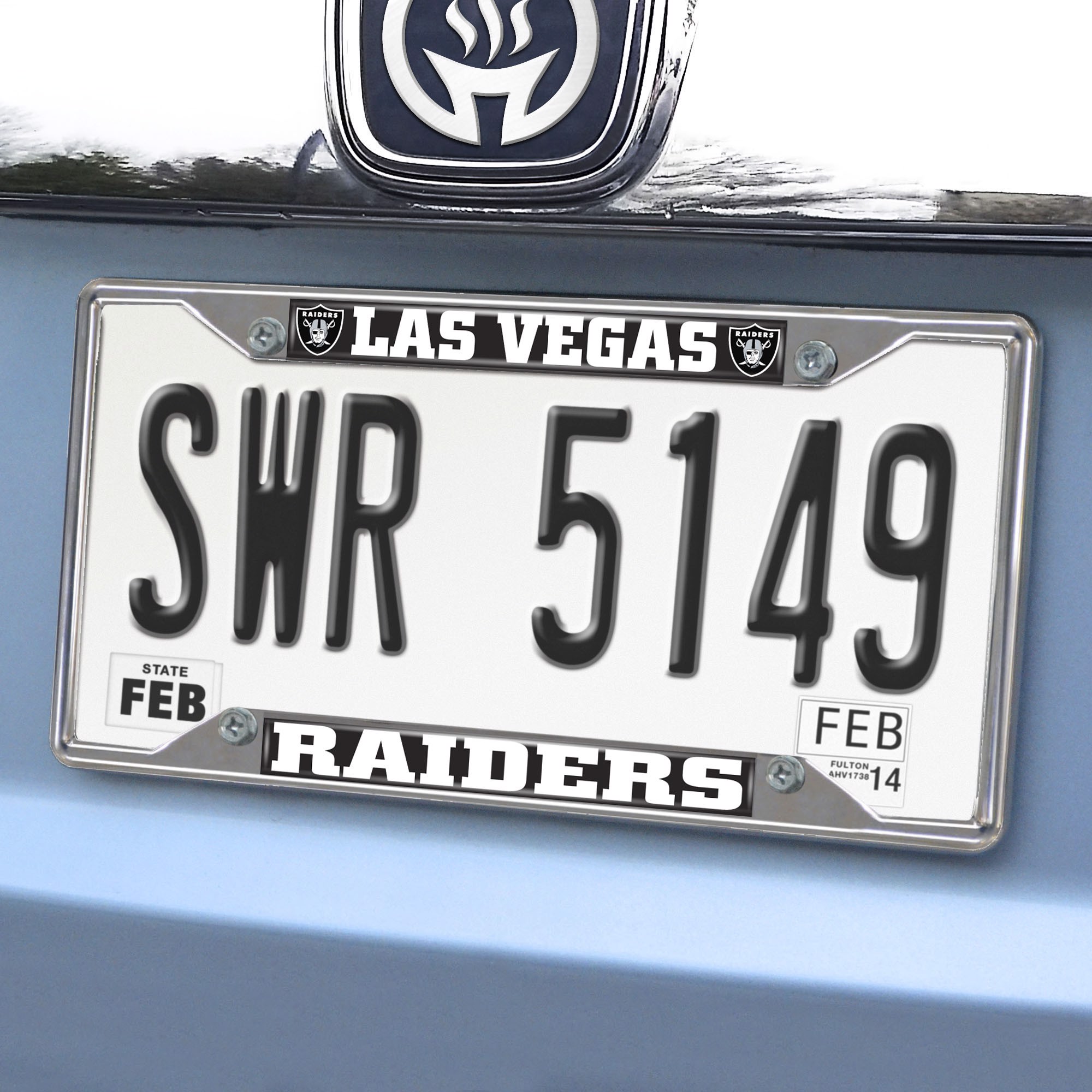 WinCraft Las Vegas Raiders Just Win Baby Metal License Plate Frame