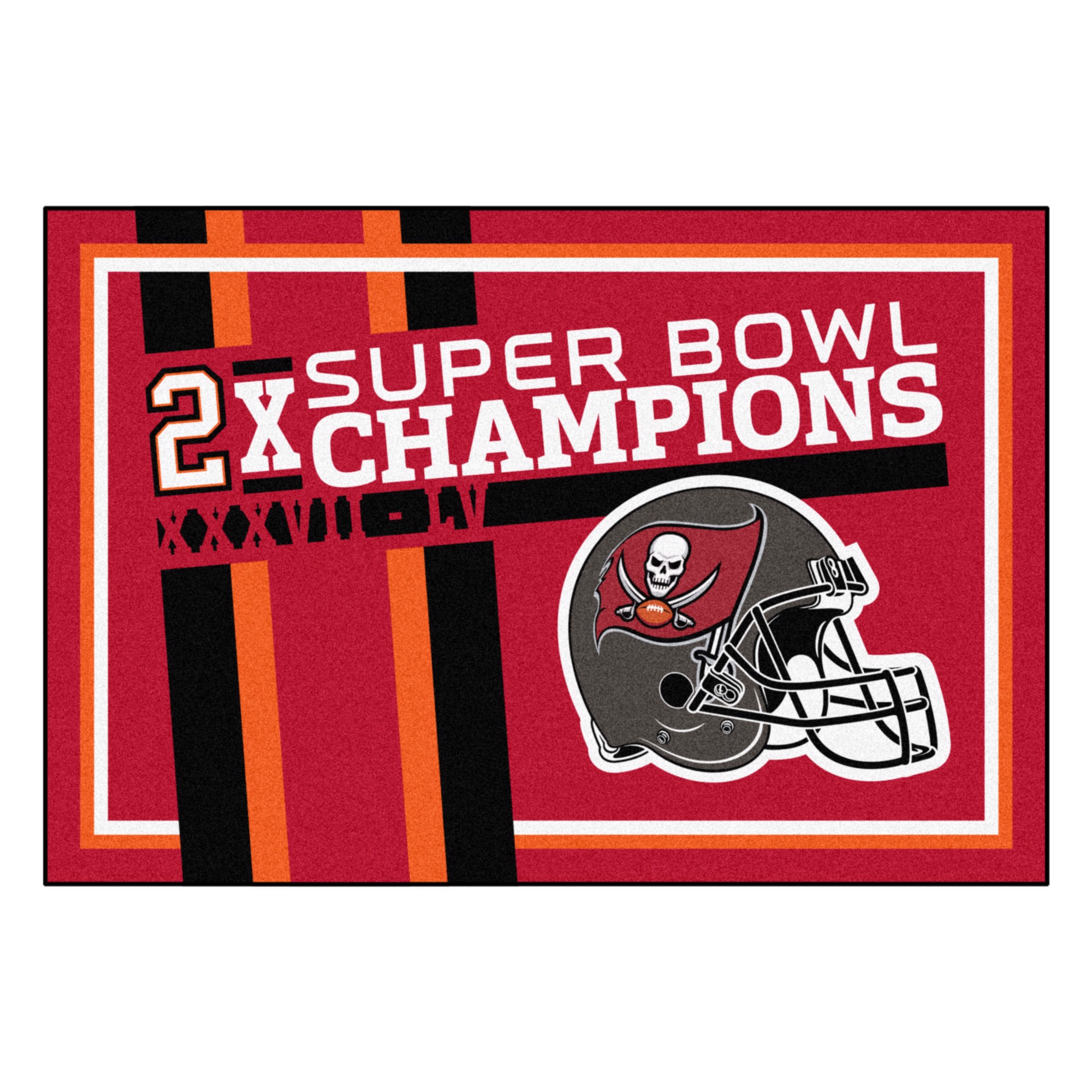 Tampa Bay Buccaneers Super Bowl LV Champions Dynasty 5X8 Plush Rug ...