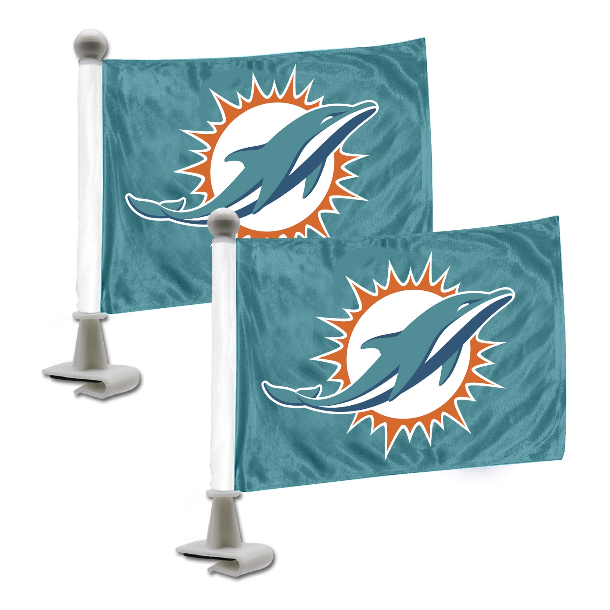 Miami Dolphins Ambassador Car Flag Set of 2