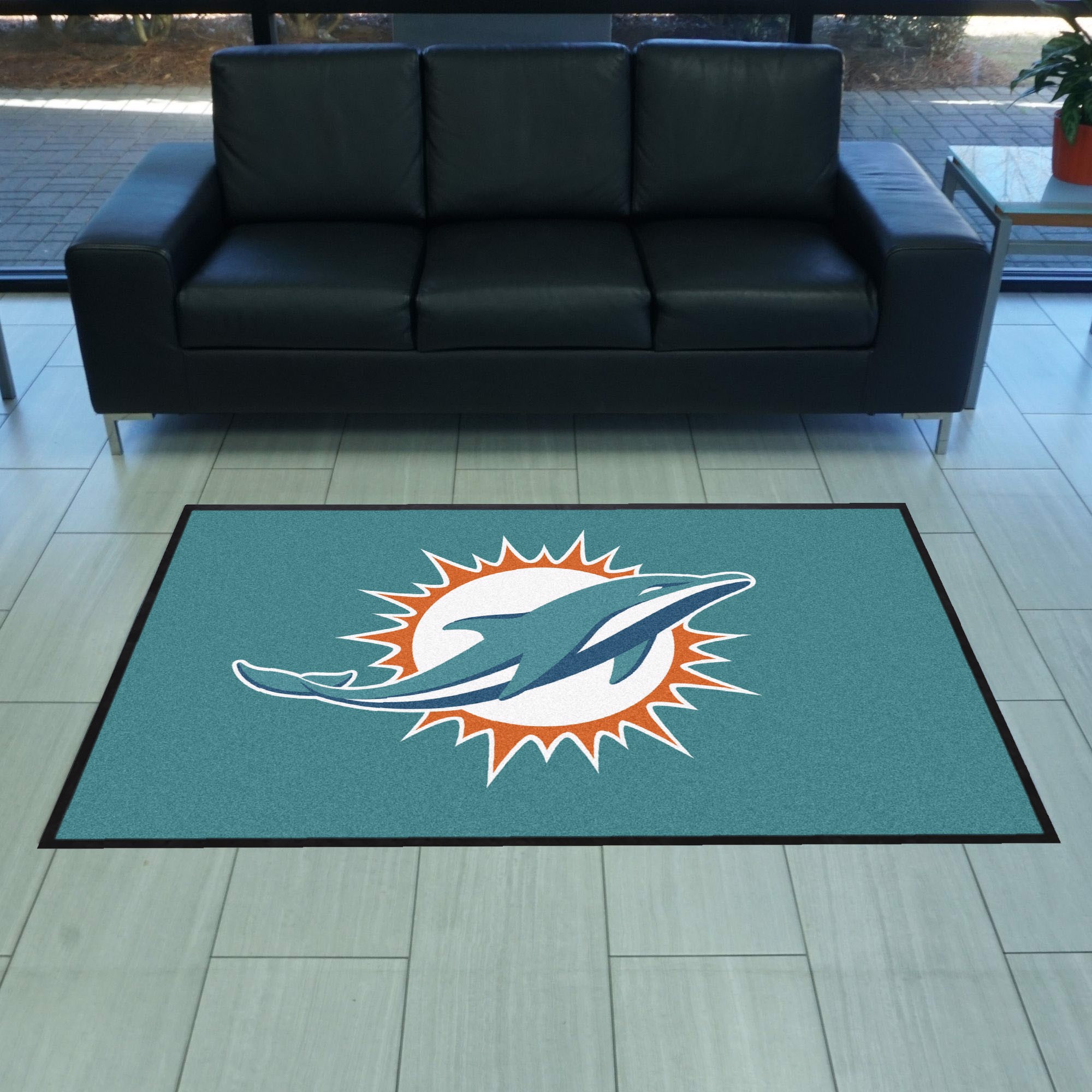 Fanmats Miami Dolphins 4x6 High Traffic Mat With Durable Rubber Backing