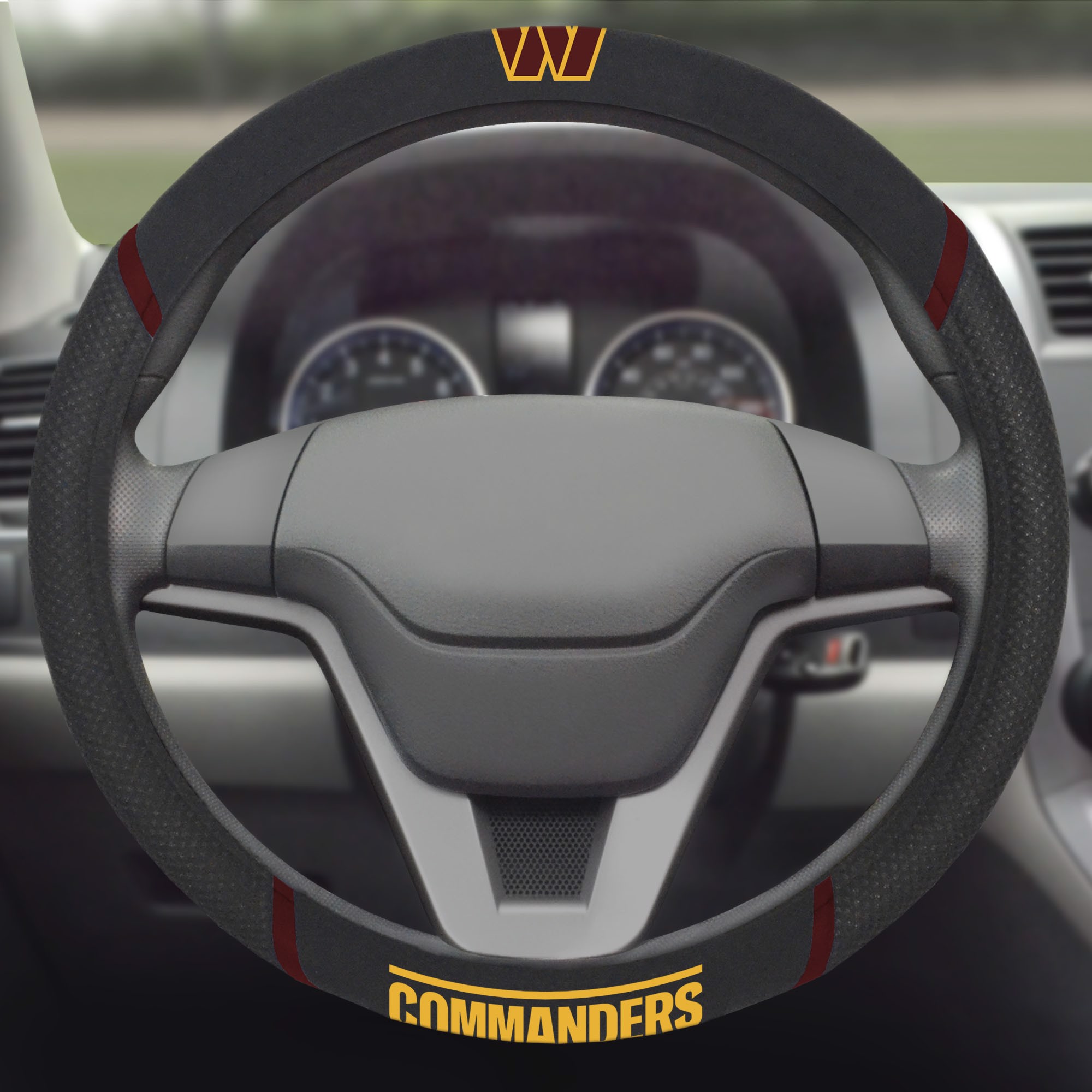 Washington Commanders Car Steering Wheel Cover Non-Slip Accessory Protector  15''