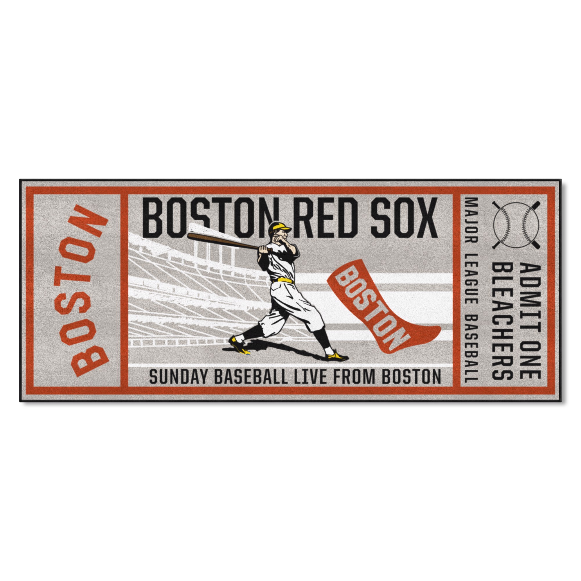 Boston Red Sox Ticket Runner Rug - 30in. x 72in.