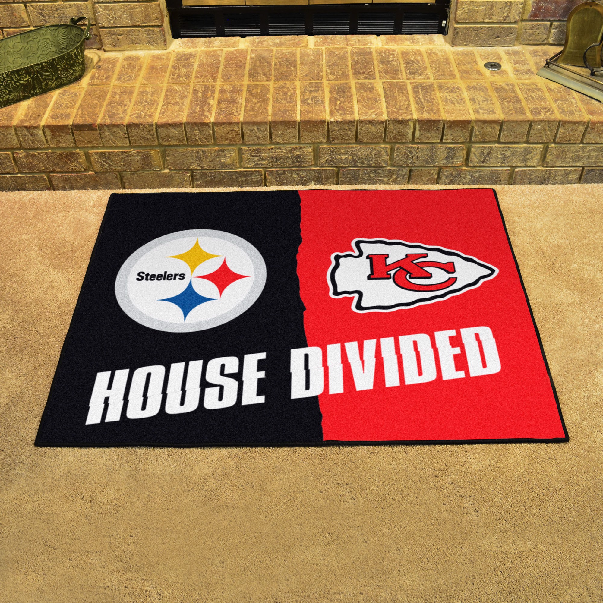 Fanmats Nfl House Divided Steelers Chiefs House Divided Mat