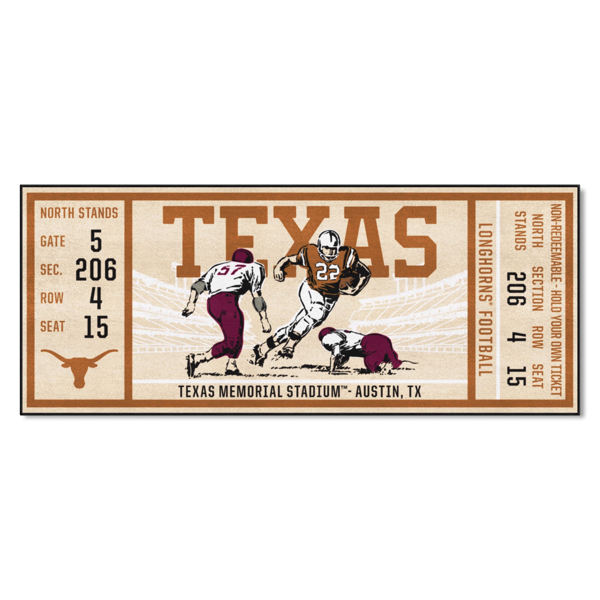 : FANMATS 23118 Dallas Cowboys Ticket Design Runner Rug