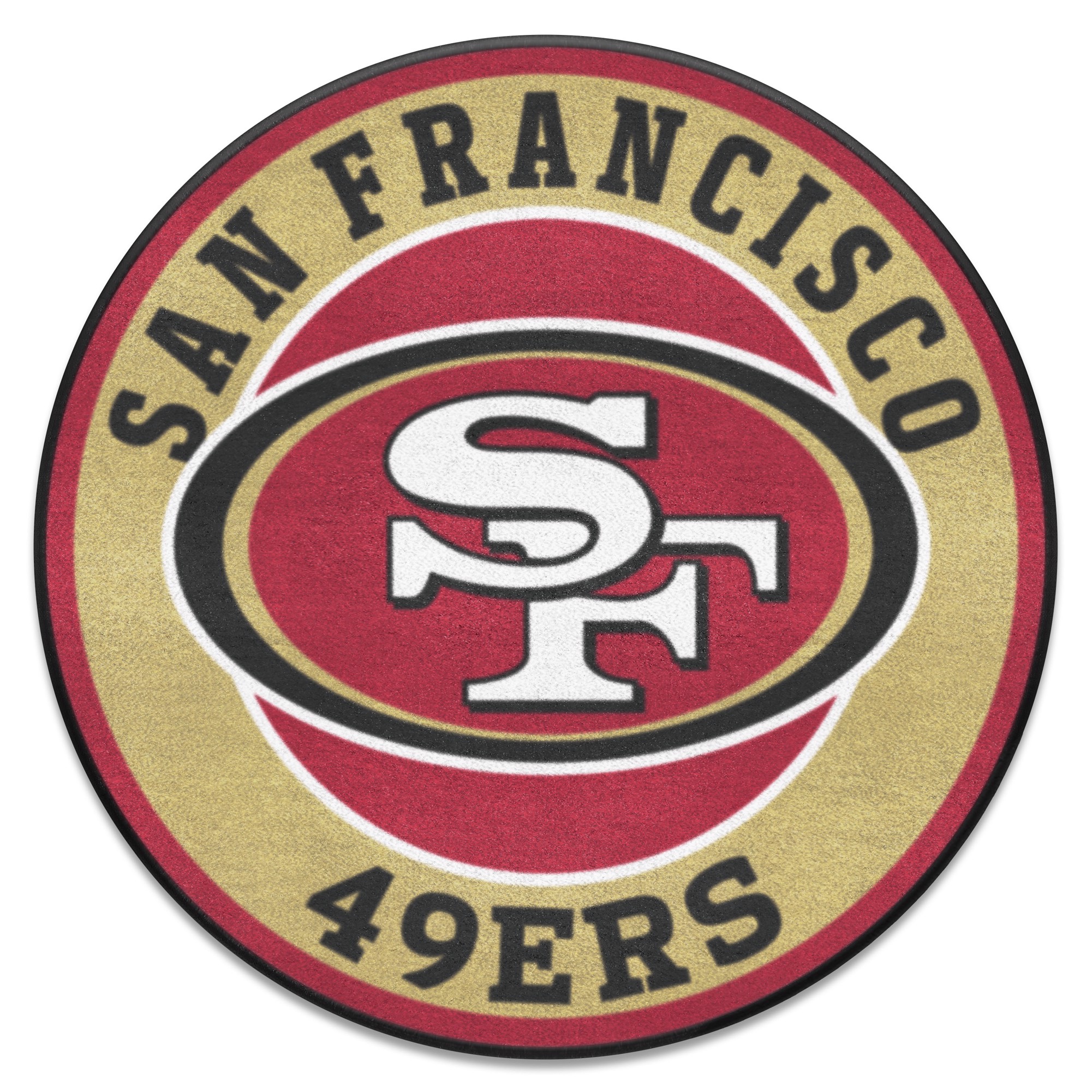 Officially Licensed NFL San Francisco 49ers 27 Round Vintage Logo Rug