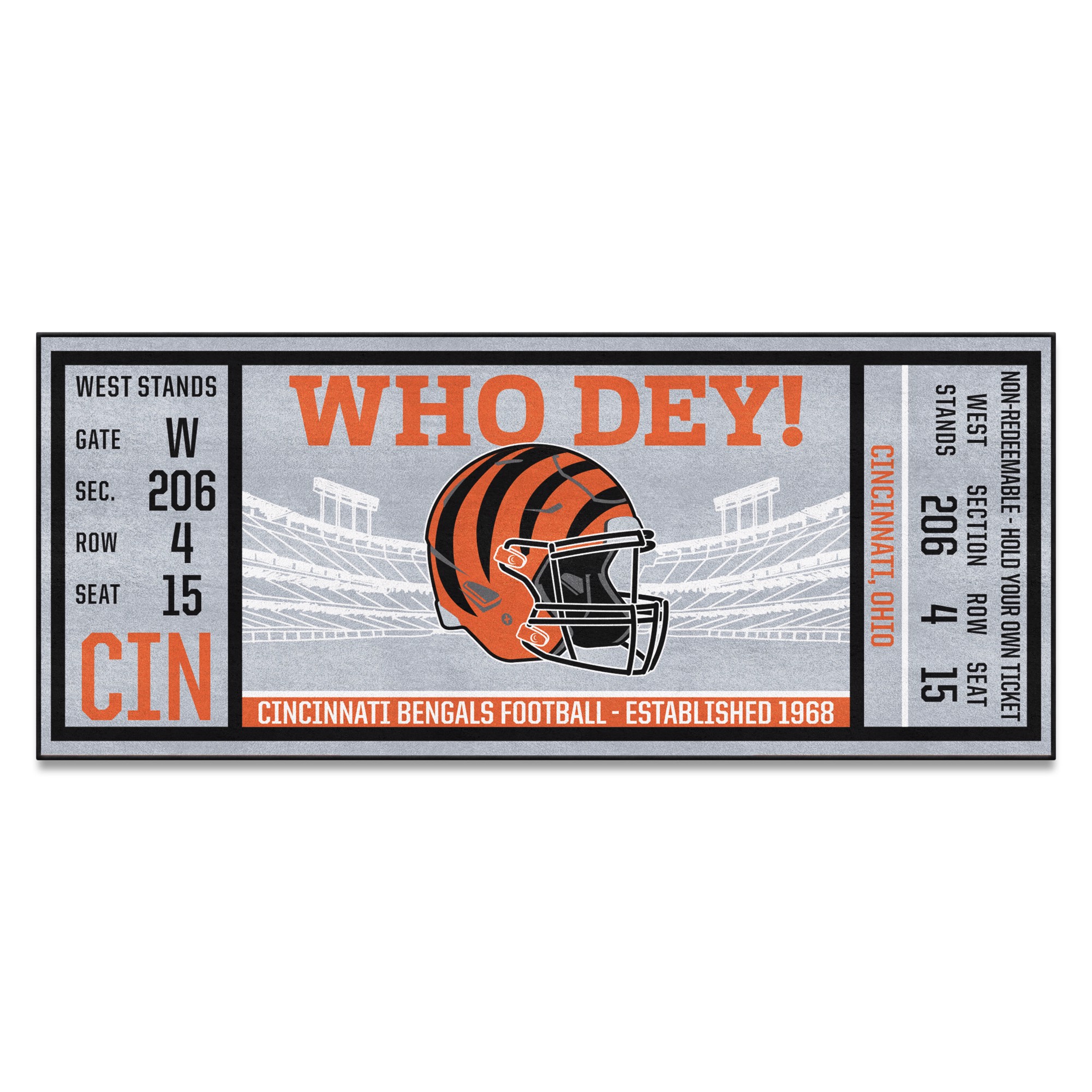 Fan Mats NFL Cincinnati Bengals Ticket Runner