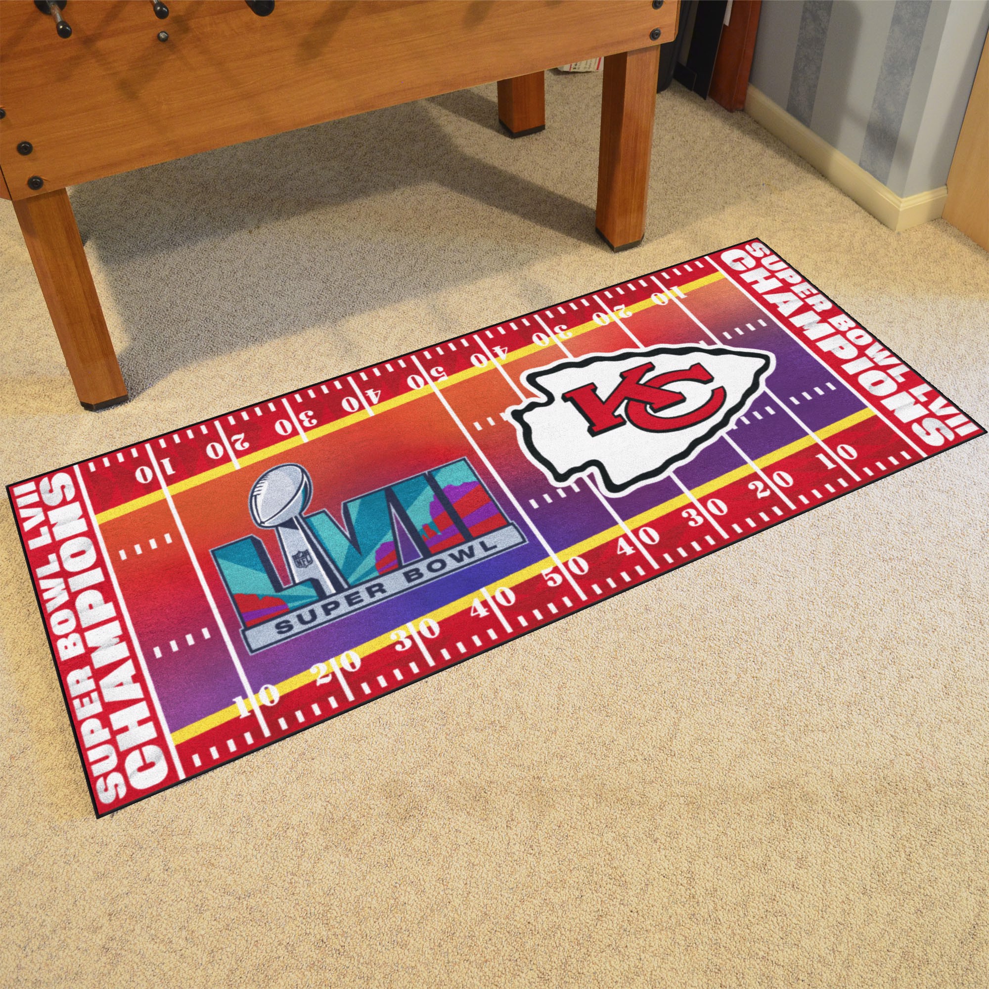 Fanmats | Kansas City Chiefs Super Bowl LVII Football Field Runner