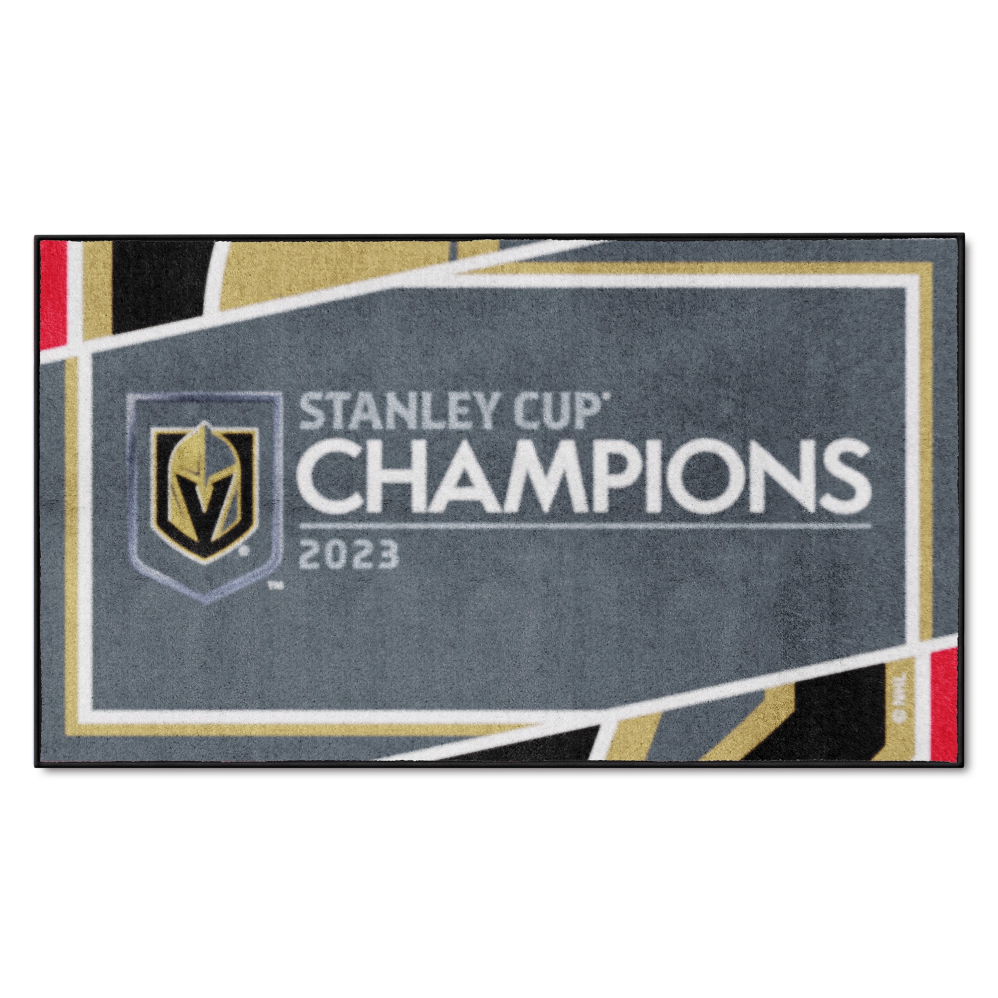 Fanmats Vegas Golden Knights 2023 Stanley Cup Champions 4ft X 6ft Plush Area Rug 