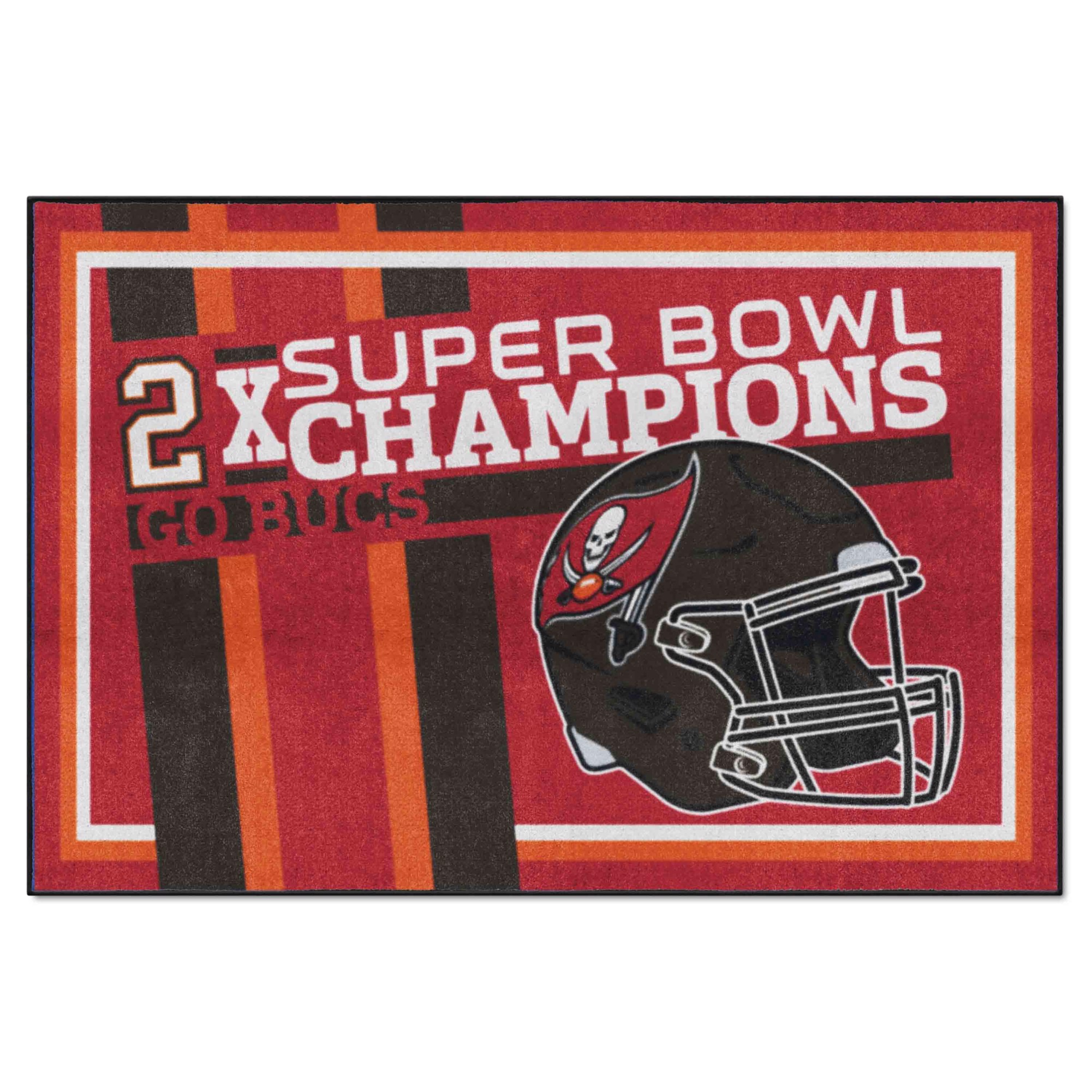 Fanmats  Tampa Bay Buccaneers Super Bowl LV Champions Dynasty 5X8 Plush Rug