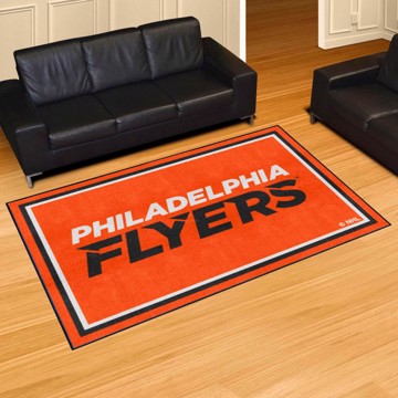 33.75 x 42.5 Orange & Black NHL Philadelphia Flyers Man Cave All-Star  Rectangular Mat Area Rug