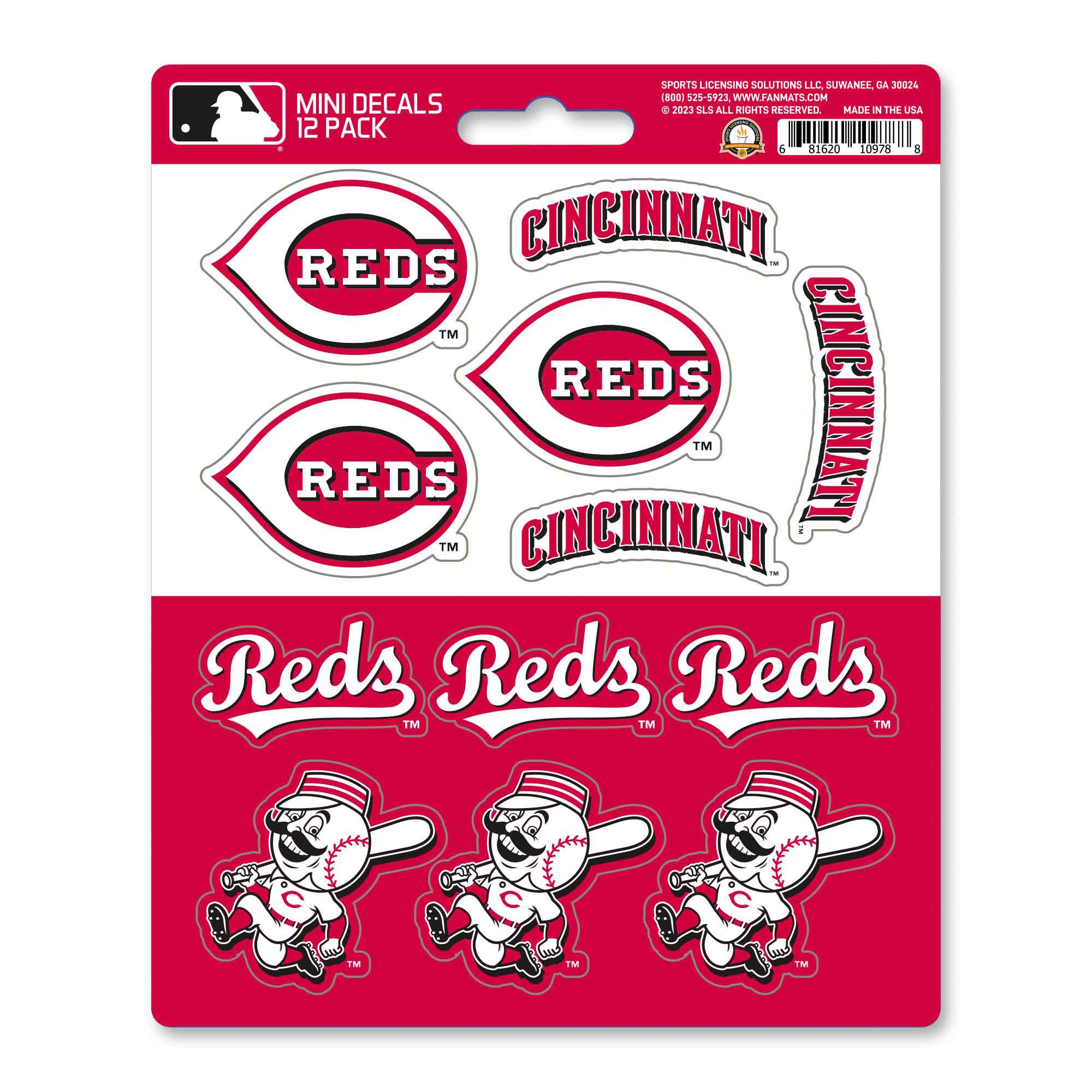 Fanmats | Cincinnati Reds 12 Count Mini Decal Sticker Pack