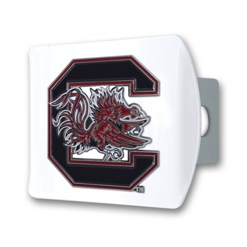 Picture of University of South Carolina Color Hitch Cover - White