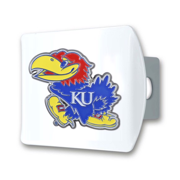 Picture of University of Kansas Color Hitch Cover - White