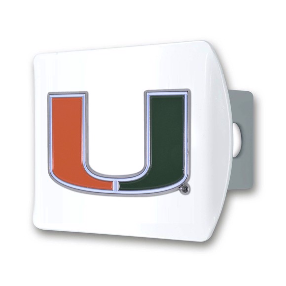 Picture of University of Miami Color Hitch Cover - White