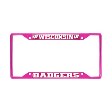 Picture of University of Wisconsin License Plate Frame - Pink