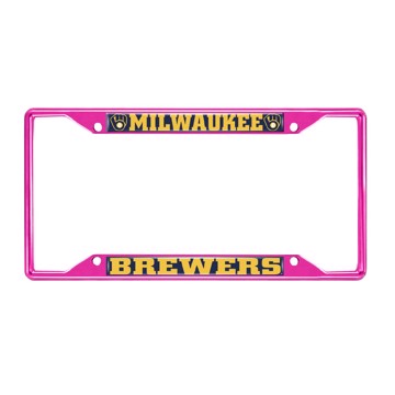 Picture of MLB - Milwaukee Brewers License Plate Frame - Pink