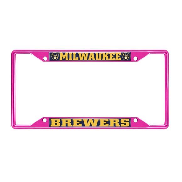 Picture of MLB - Milwaukee Brewers License Plate Frame - Pink