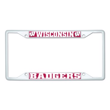 Picture of University of Wisconsin License Plate Frame - White