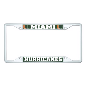 Picture of University of Miami License Plate Frame - White