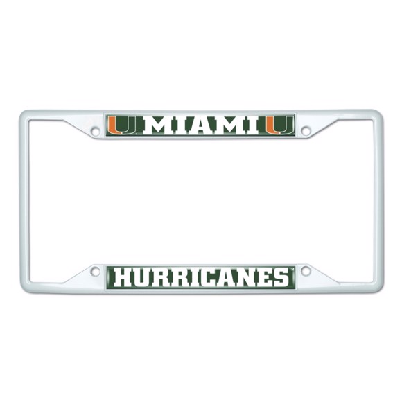 Picture of University of Miami License Plate Frame - White